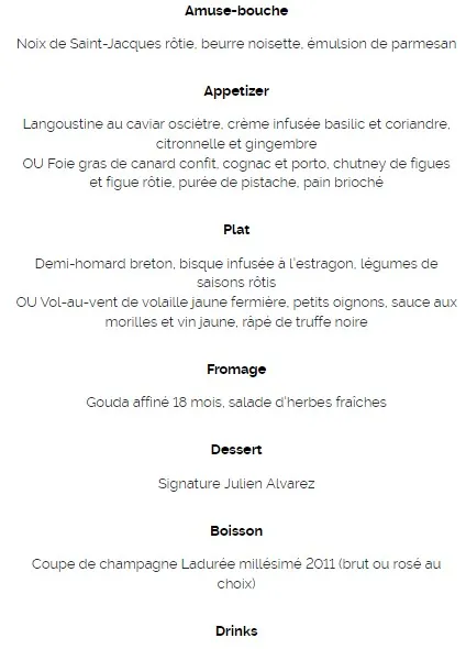 Menu de la Saint-Sylvestre