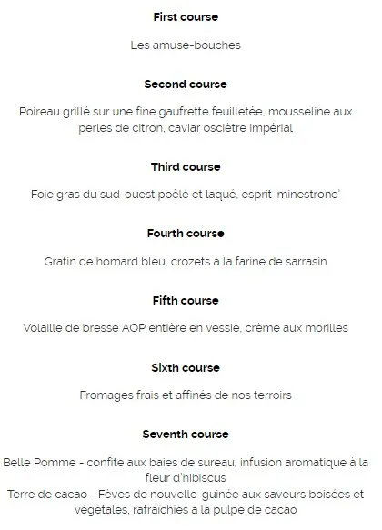 L’Auberge du Pont de Collonges Menu paul bocuse Prix