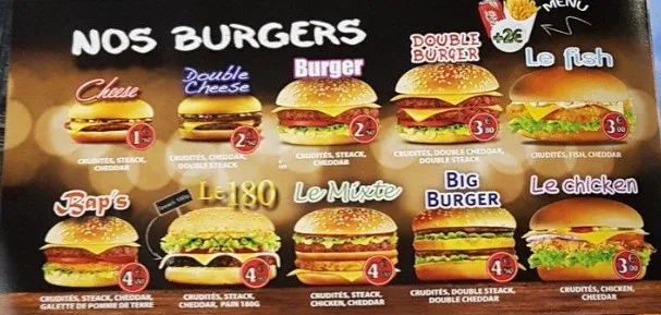 La Marinade Menus burgers