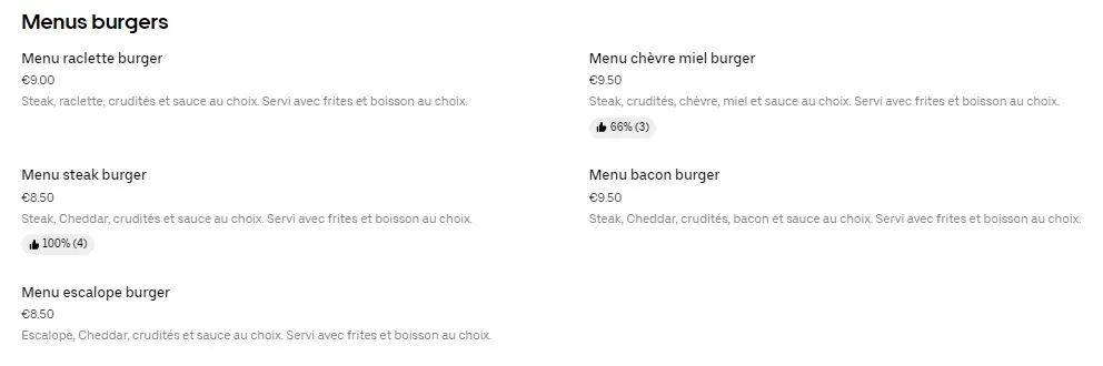 Raffiné Menus Burgers Prix & Carte