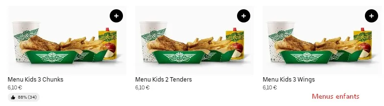 Wingstop Menus enfants 