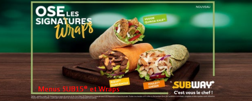 Subway Menus SUB15® et Wraps