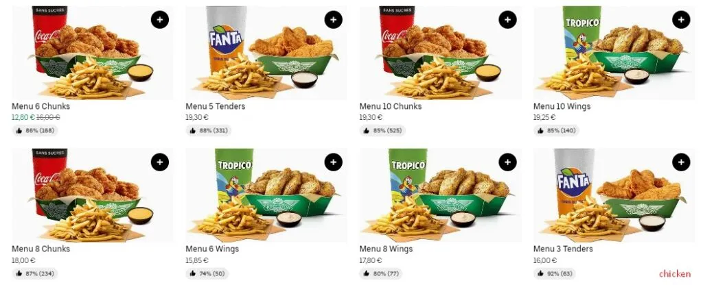 Wingstop Menus chicken Prix