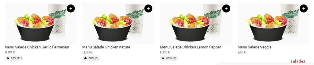 Wingstop Menus salades