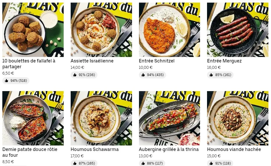 L’As du Fallafel Nos Entrées Prix des Menu