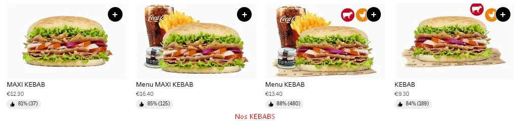 Gur Kebab Nos KEBABS Carte & Prix