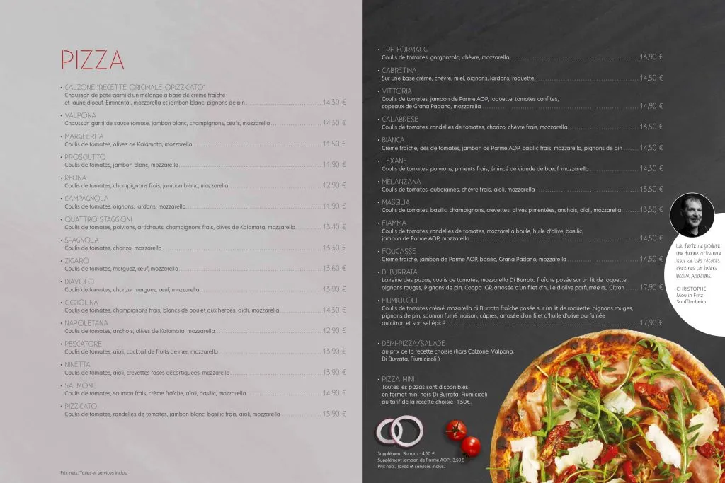 O’Pizzicato Obernai Pizzas Carte