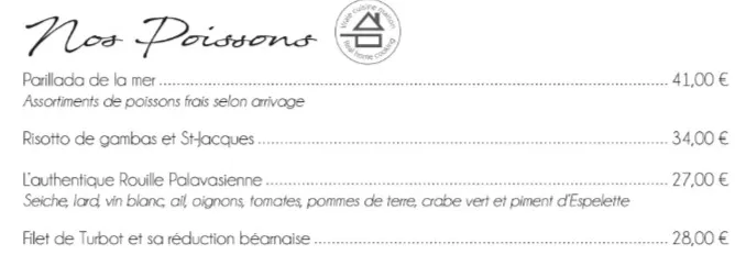 Restaurant Le Phare Palavas Phare – Poissons Menu