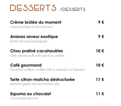 La Réserve Péché Iodé Réserve Péché Iodé DESSERTS Prix