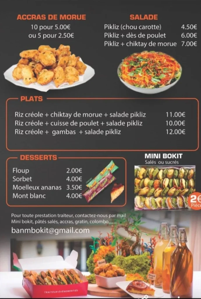 Restaurant Banm Bokit MENUS