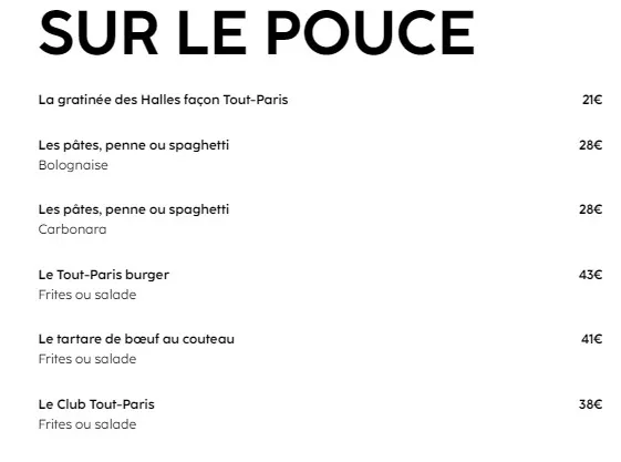 Le Tout-Paris SUR LE POUCE