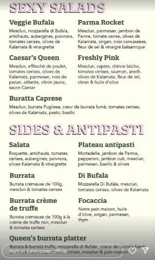 Italian Queen Salades Sides Antipasti