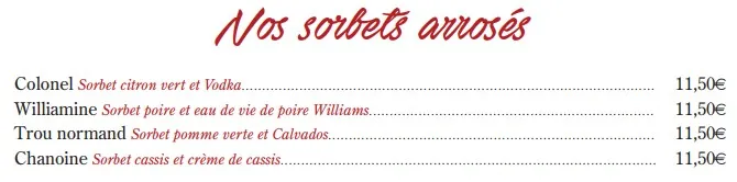 Le Wepler Sorbets Arrosés