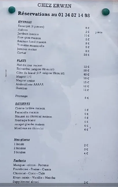 Chez Erwan Soupes Soups Menu & Prix