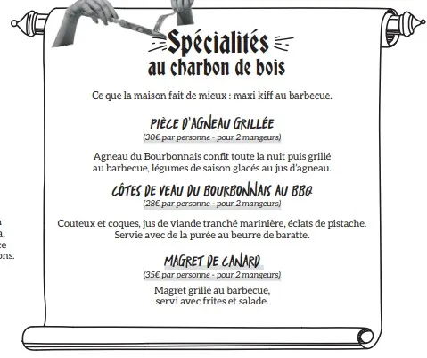 Brasserie Dubillot Spécialités au charbon de bois