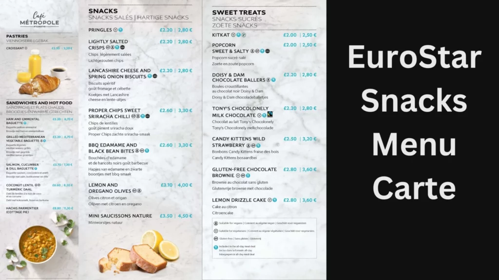 Eurostar Sweet Snacks Menu & Prix