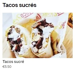 Tacoshake Besançon Tacos sucrés