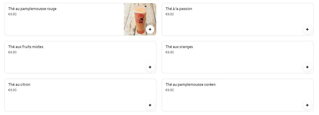 Wow Tea Thé aux fruits Carte & Prix