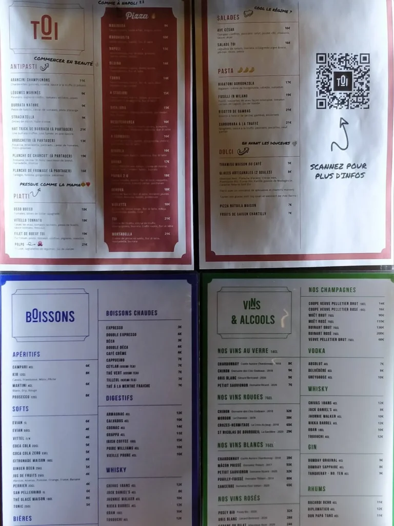 Toi Restaurant Menu Prix