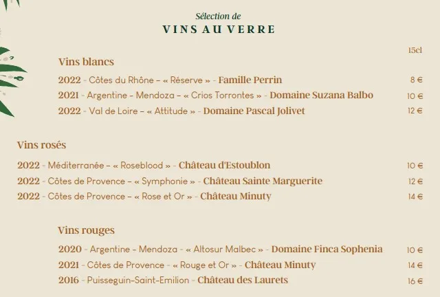 Andia Marseille VINS AUVERRE Menu Andia