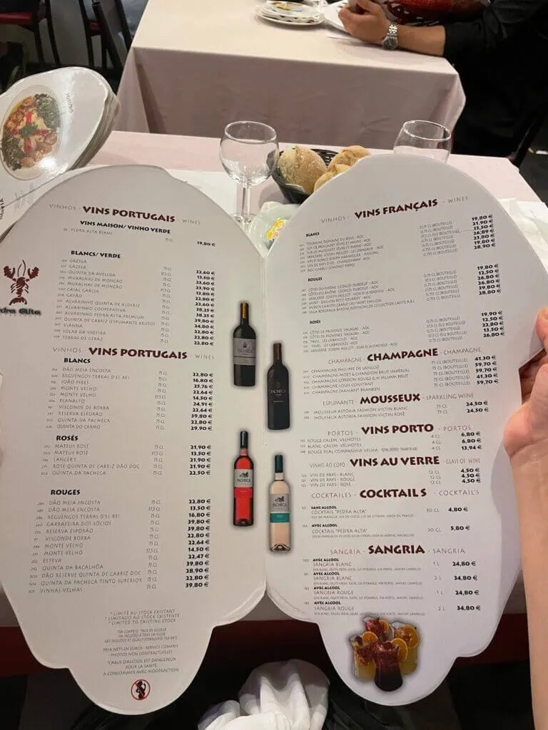 Pedra Alta Vins Menu & Tarif