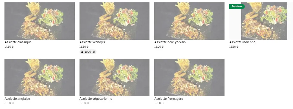 Wendy’s Assiettes Menu