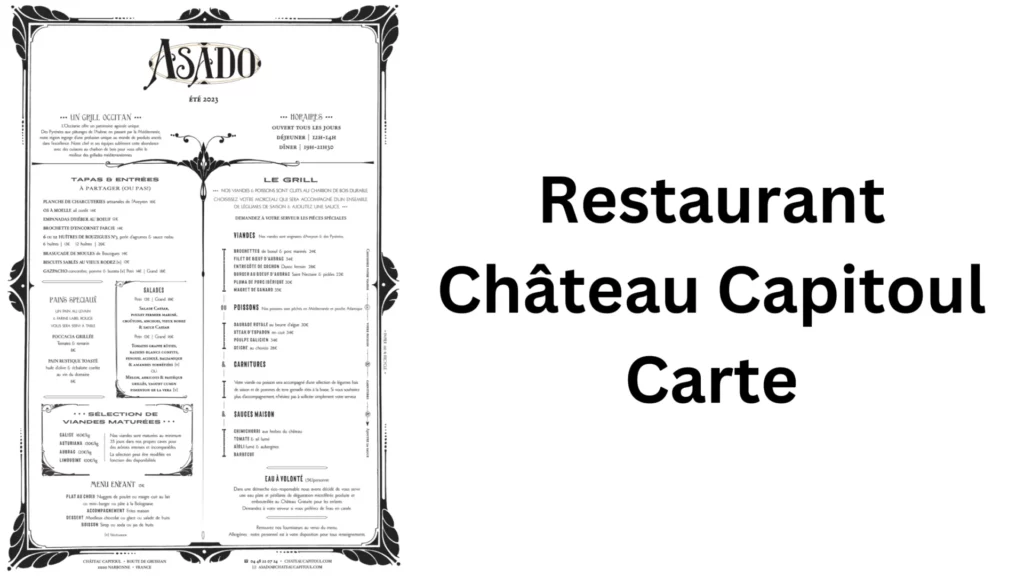 ASADO Château Capitoul Asado Menu Tapas & entrées à partager 