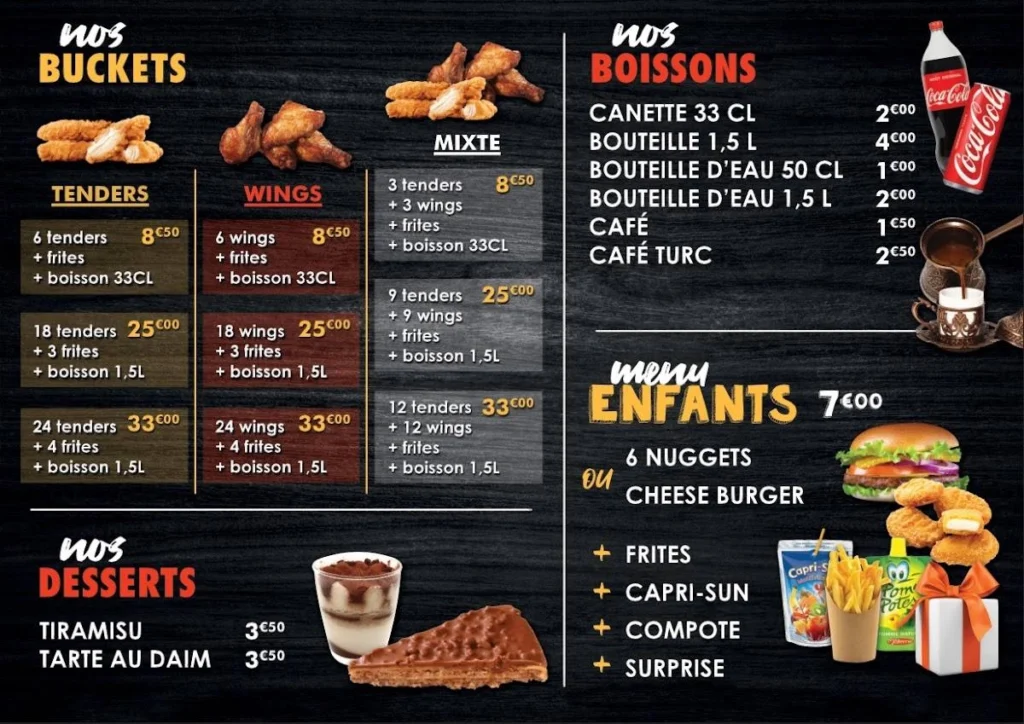 Aux Délices Menu Prix