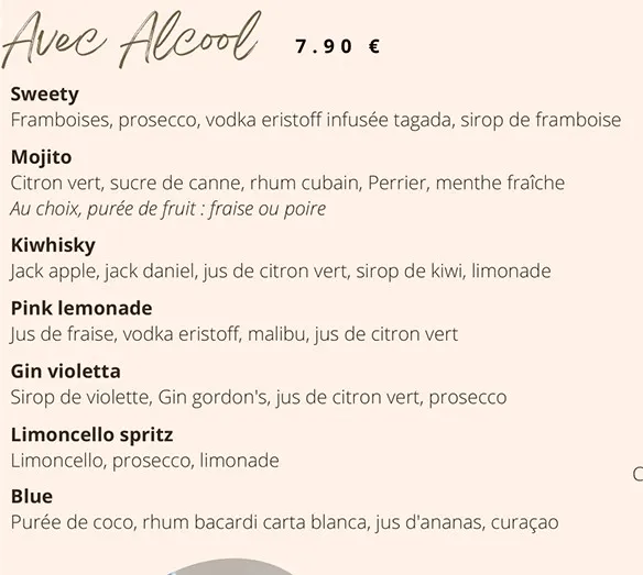 Sweety Restaurant Saint-Marcel Avec Alcool