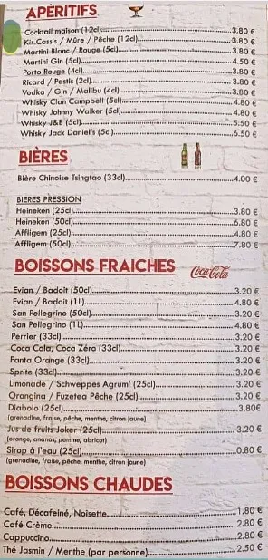 Restaurant Au Grand Buffet Boissons Carte & Prix