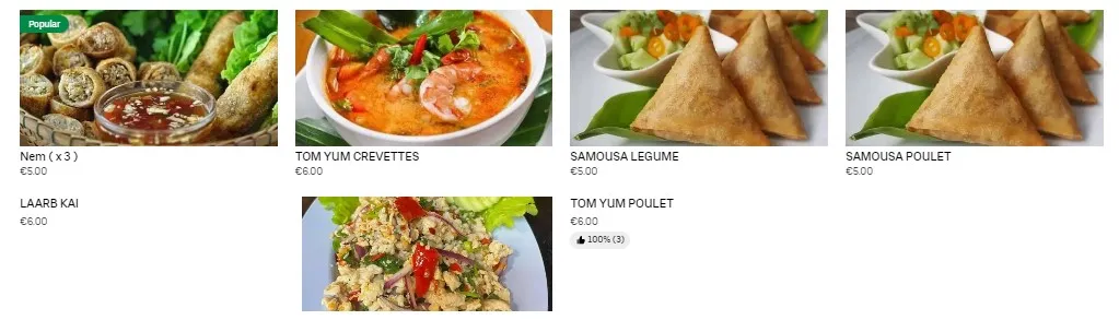 Thaï Street Entrées Carte & Prix