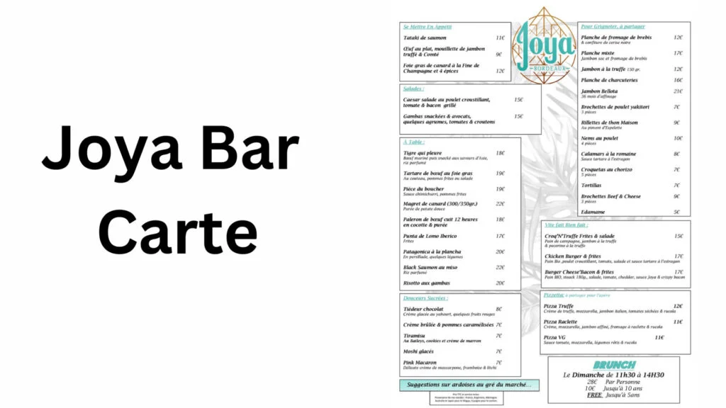 Joya Bar Carte