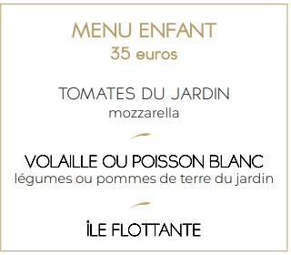 Amour Blanc MENU ENFANT