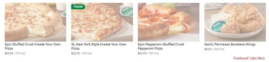 Papa Johns Menu Featured Selection