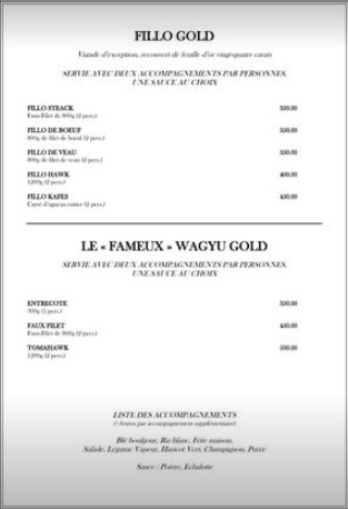 Fillo Grill Menu Fillo Gold