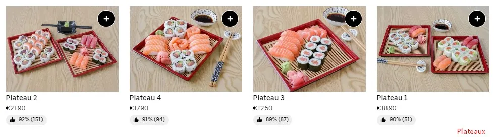 Sushi Express Menu Plateaux Prix