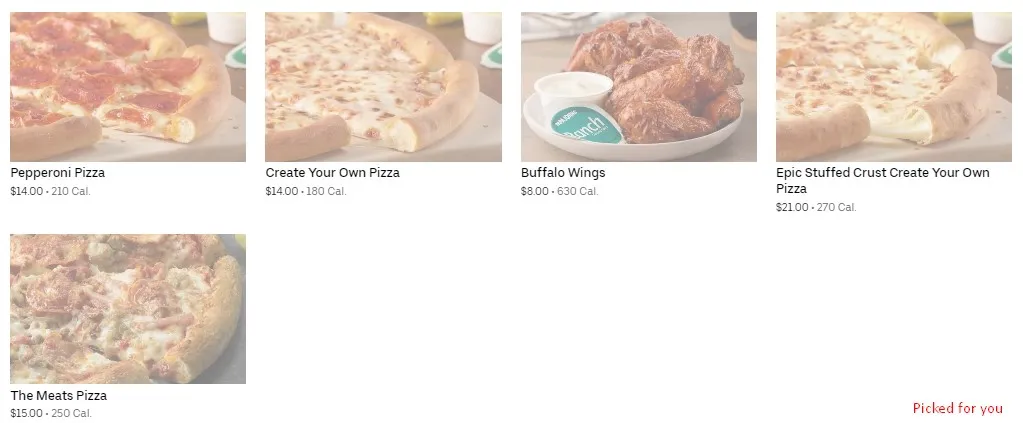 Papa Johns Picked for you Menu & Prix