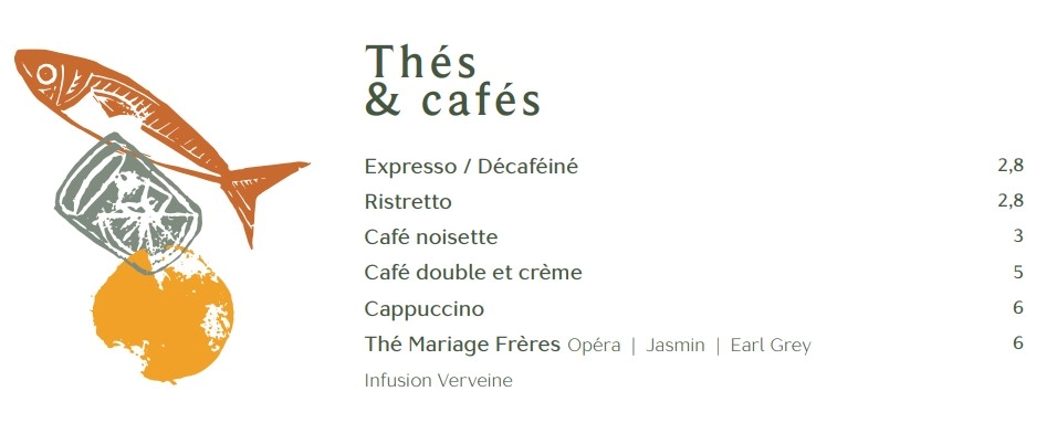 Bocca Nissa Prix des Menu – Thés & cafés