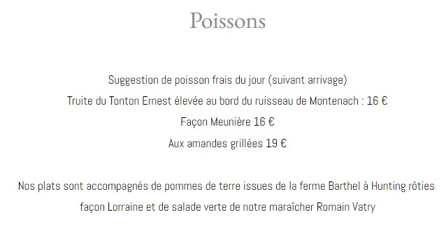 Auberge De La Klauss Prix des Poissons