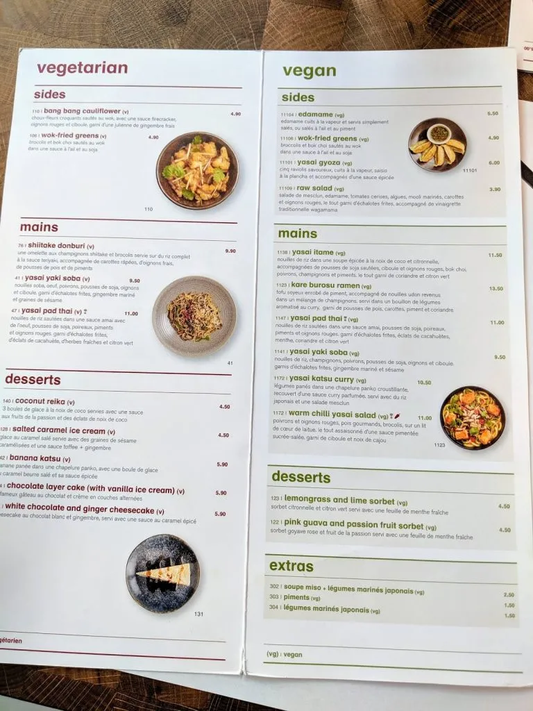 Wagamama Sides Prix des Menu