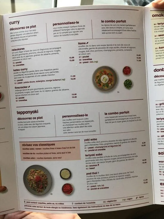 Wagamama Menu Prix